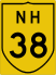 National Highway 38 marker