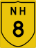National Highway 8 marker
