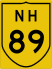 National Highway 89 marker