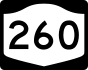 NYS Route 260 marker