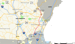 Map of New Hampshire Route 108