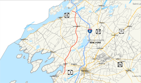 Map of New York State Route 180