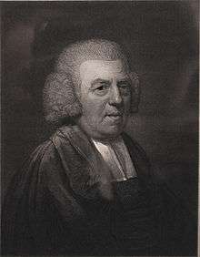 Engraving of an older heavyset man, wearing robes, vestments, and wig