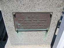Plaque with words "This bridge was opened on April 17th 1953 by Hon. J. T. Tonkin M. L. A. Minister For Works"