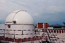 The Observatory at IIST with an 8-inch Celestron telescope.The library building can be seen in the background