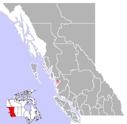 Location of Ocean Falls on the Central Coast