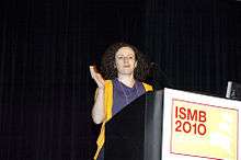 Olga Troyanskaya speaking at ISMB 2010