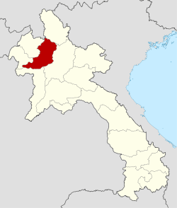 Map showing location of Oudomxay Province in Laos