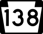 PA Route 138 marker