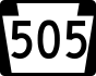 PA Route 505 marker