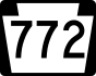 PA Route 772 marker