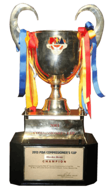 The PBA Commissioner's Cup trophy won by the Alaska Aces in 2013.