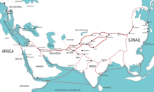 Map of the Silk Road, from China to Europe