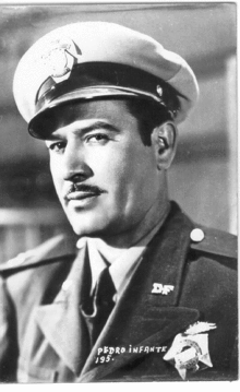 Black-and-white photo of Pedro Infante, 1955.