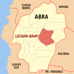 Map of Abra showing the location of Licuan-Baay