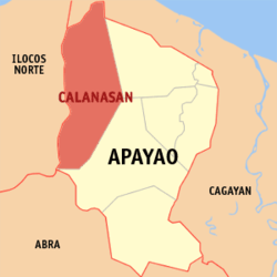 Map of Apayao showing the location of Calanasan