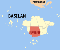 Map of Basilan with Sumisip highlighted