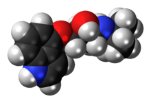 Space-filling model of the pindolol molecule