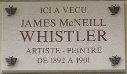 "Plaque James McNeill Whistler, 110 rue du Bac, Paris 7"
