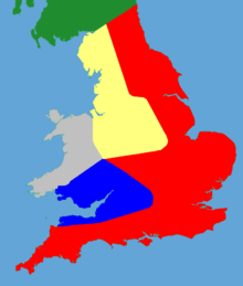 A colour coded map showing the political factions in 1153