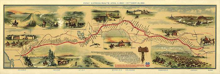 Pony Express route map