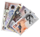 A selection of Pound sterling banknotes