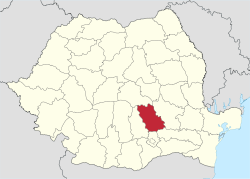 Administrative map of Romania with Prahova county highlighted
