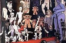 Greer Lankton with some of her dolls
