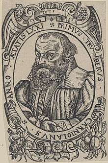 Primož Trubar, woodcut by Jacob Lederlein, 1578