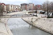 A picture of Llapi river, taken from the center of Podujevo.