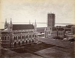 File photo of University of Mumbai. Rajabai Clock Tower is seen shrouded in scaffolding.