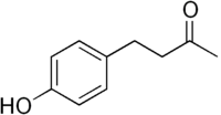 Structural formula of raspberry ketone