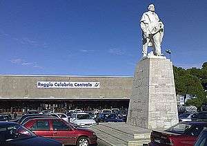 Exterior of the station building andGiuseppe Garibaldi monument and square
