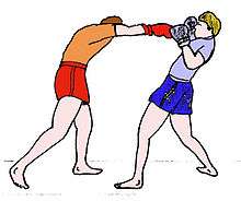 Cross for the stop in Burmese boxing