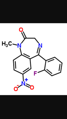 Rohypnol (flunitrazepam) molecular structure