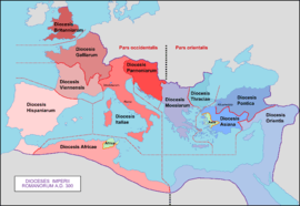 Roman Empire with dioceses in 300 AD.png