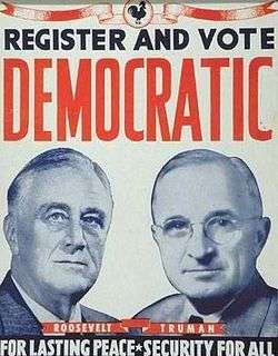 election poster from 1944 with Roosevelt and Truman