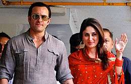 Saif Ali Khan and Kareena Kapoor pose for the camera