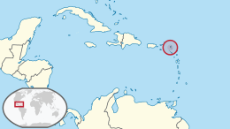 Location of the Collectivity of St Martin in the Leeward Islands.