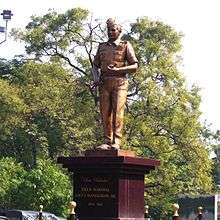 The statue of Sam Maneckshaw lies on Sir Maneckji Mehta Road near the headquarters of the Southern Command and is golden in colour