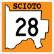 Scioto County Road 28 route marker