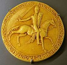 Photograph of the 1195 seal of Richard I of England. Exhibited in History Museum of Vendee