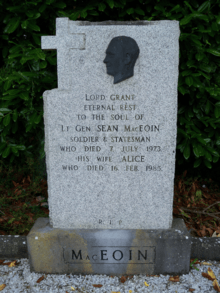 Seán Mac Eoin's burial site in St. Emers Cemetery, in Ballinalee, Ireland.
