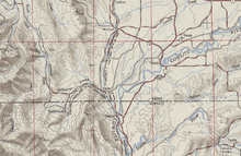 Secondary State Highway 1P (1937-1964), which preceded current SR 506 (1964-present), seen on a topographic map of Hoquiam, Washington produced by the United States Geological Survey in 1951; the road followed the Longview, Portland and Northern Railway until 1953.