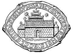 13th century seal with (possibly) a picture of Selsey Cathedral.