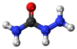 Ball-and-stick model of the semicarbazide molecule