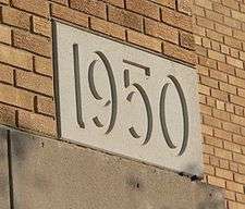 Cornerstone showing the year 1950