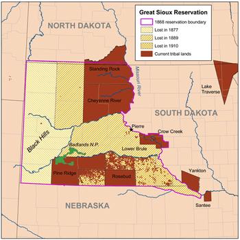 map of Great Sioux Reservation