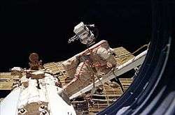 Solovyev on a spacewalk