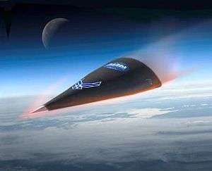 Hypersonic Technology Vehicle HTV-2 reentry (artist's impression)